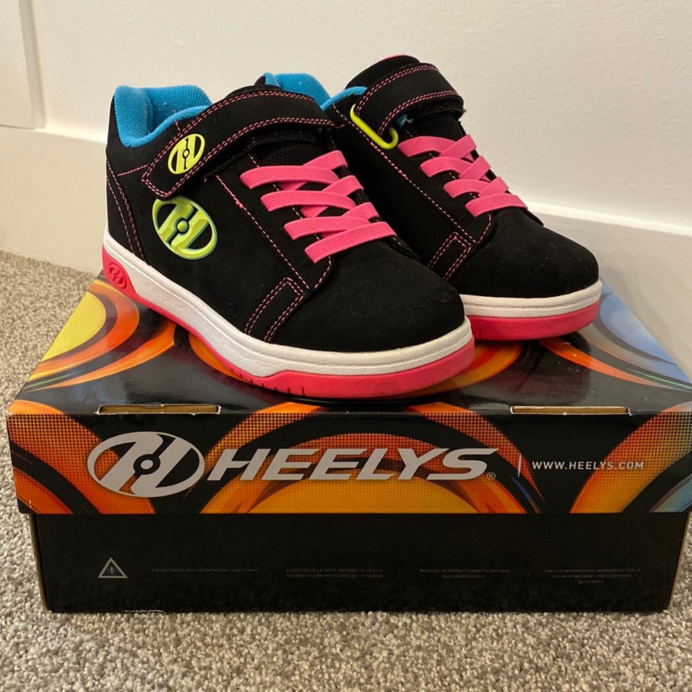 Heelys Dual Up X2 Youth Size 3 Black/Multi Neon